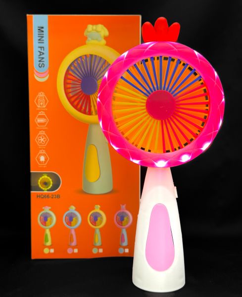 Işıklı Mini Fan Masaüstü Taşınabilir Telefon Stantlı El Fan