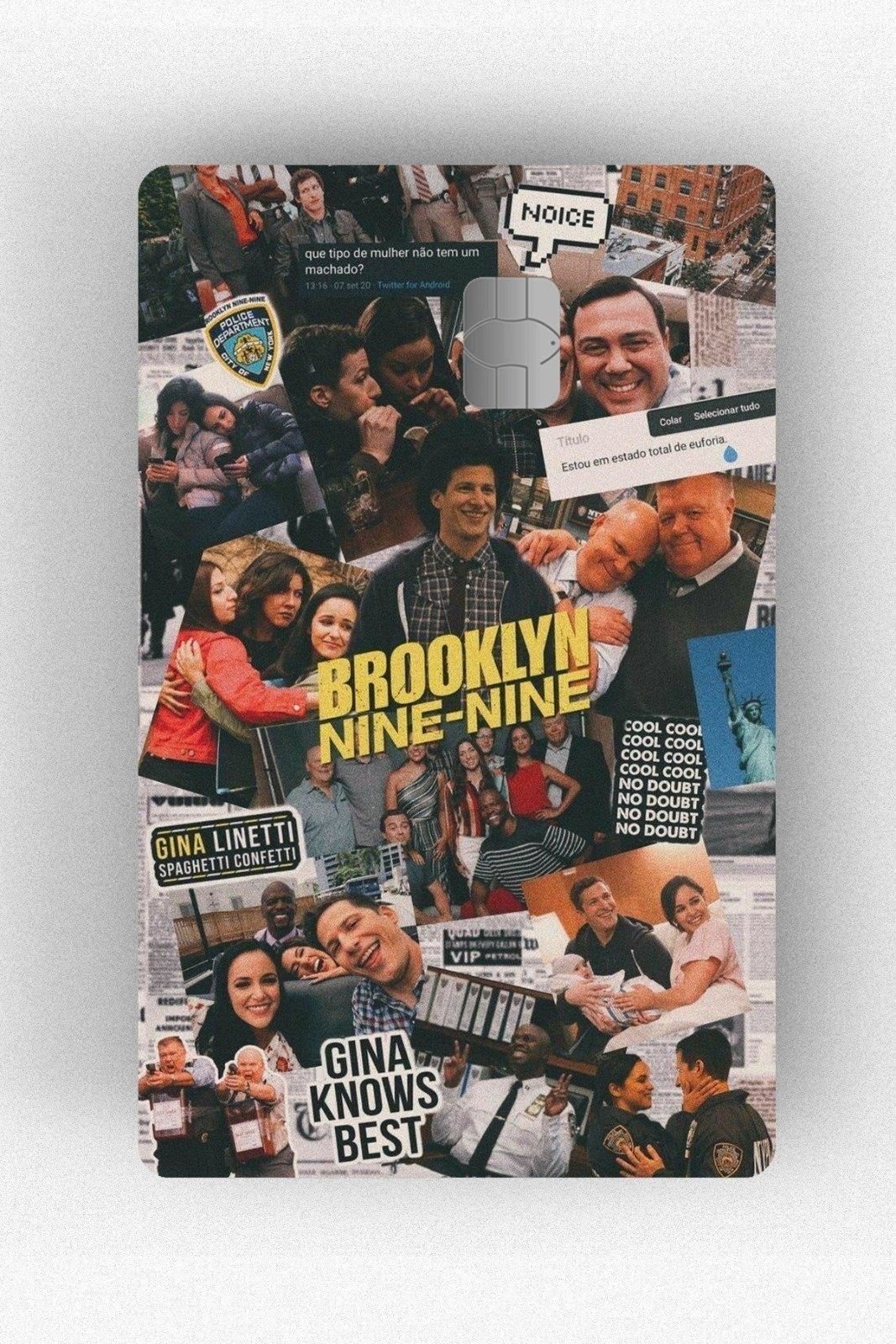 Brooklyn Nine-Nine Kolaj Tasarımlı Kredi Kartı Kaplama Stickeri Papara, Tosla, Kredi Kartı Için Uyumlu