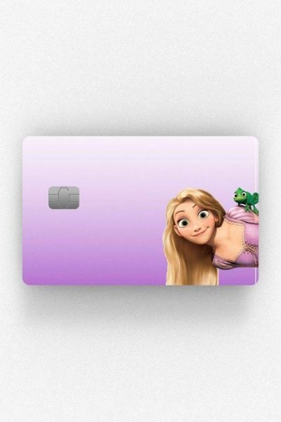 Rapunzel Tasarımlı Kredi Kartı Kaplama Stickeri Papara, Tosla, Kredi Kartı Için Uyumlu