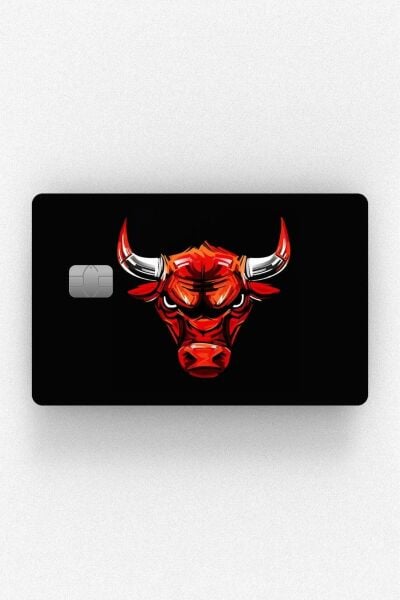 Chicago Bulls Tasarımlı Kredi Kartı Kaplama Stickeri Papara, Tosla, Kredi Kartı Için Uyumlu