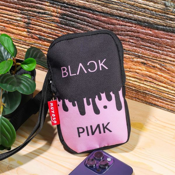 Black Pink Baskılı Telefon Çantası