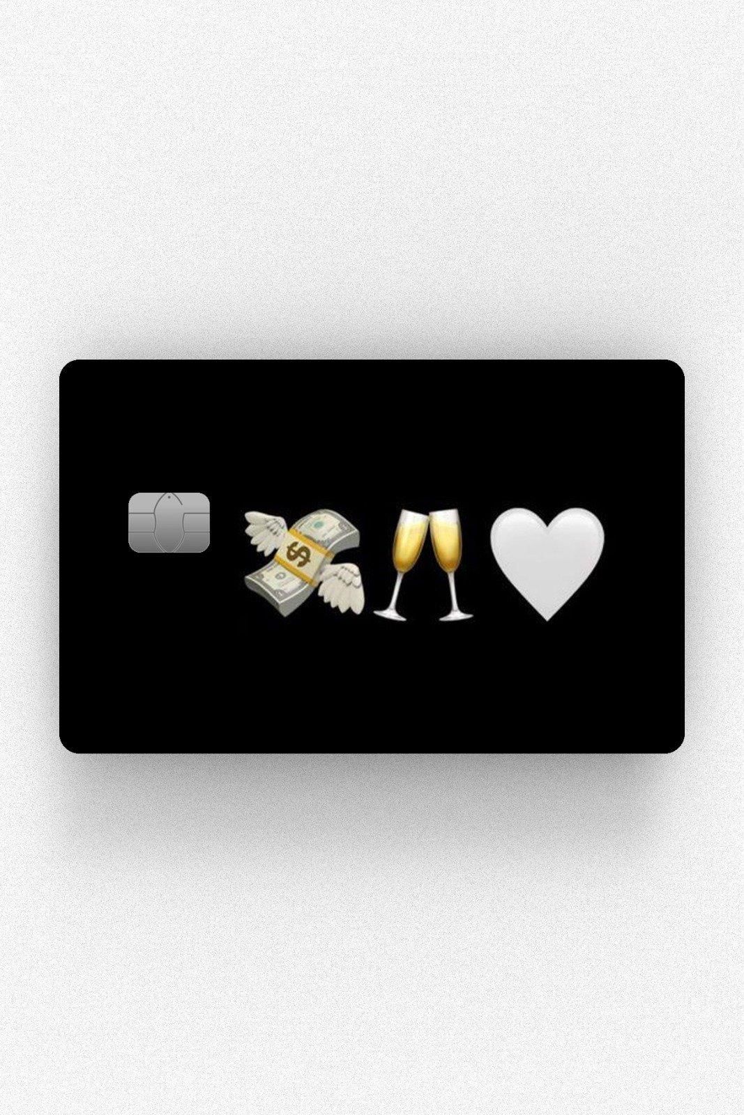 Para Emoji Kredi Kartı Kaplama Stickeri Papara, Tosla, Kredi Kartı Için Uyumlu