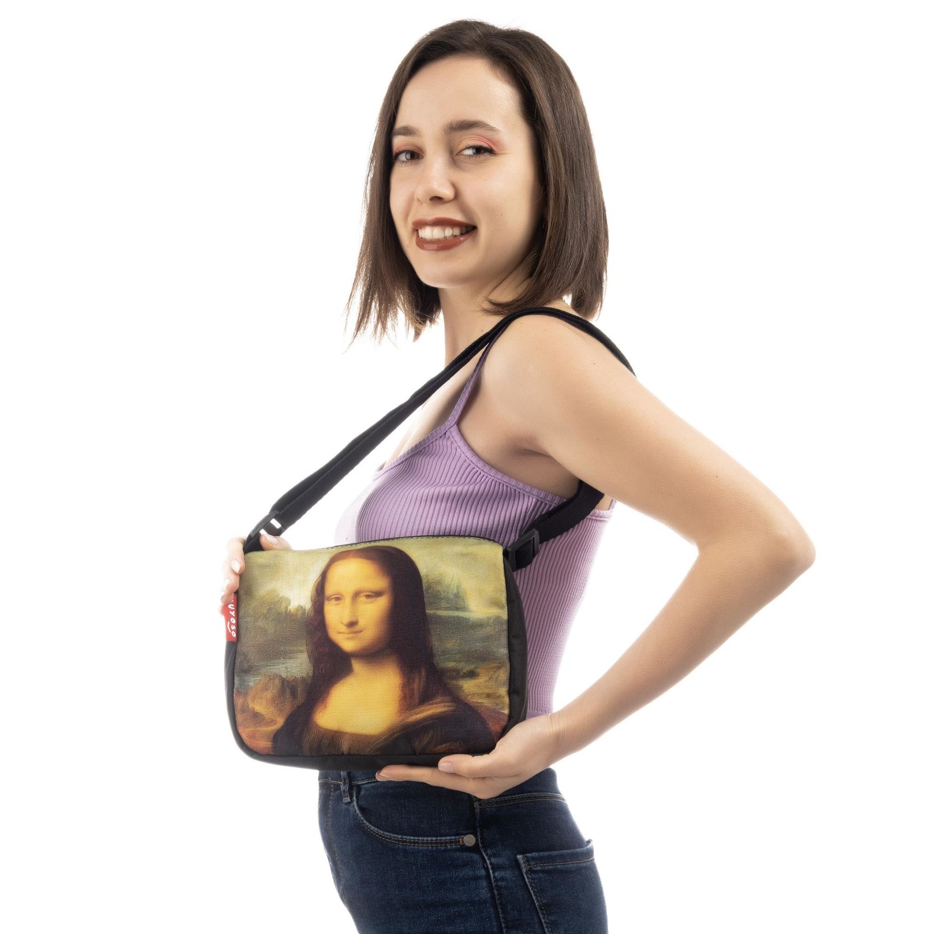 Mona Lisa Desen Çapraz Çanta