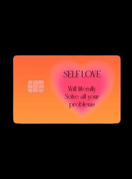 Self Love Kredi Kartı Kaplama Stickeri Papara, Tosla, Kredi Kartı Için Uyumlu
