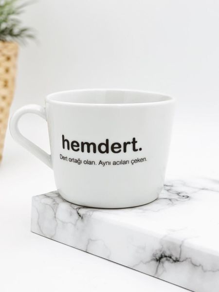 Hemdert Yazı Baskılı Fincan