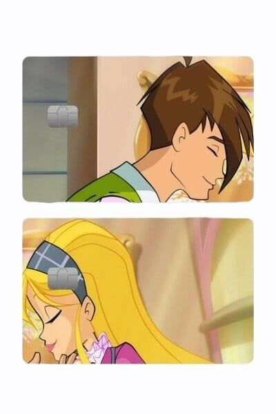 2’li Winx Stella ve Brandon Kredi Kartı Kaplama Stickeri Papara, Tosla, Kredi Kartı Için Uyumlu