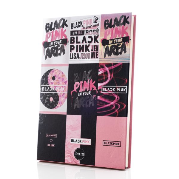 Black Pink Tasarımlı Lastikli Defter Tasarımlı Lastikli Defter