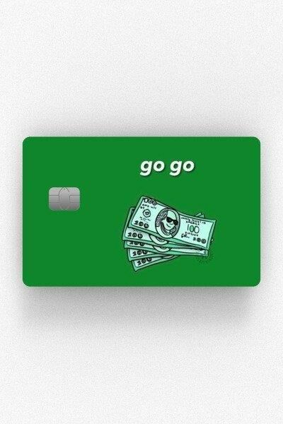 Dolar Yeşil Go Go Kredi Kartı Kaplama Stickeri Papara, Tosla, Kredi Kartı Için Uyumlu