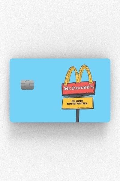 Mavi McDonalds Kredi Kartı Kaplama Stickeri Papara, Tosla, Kredi Kartı Için Uyumlu