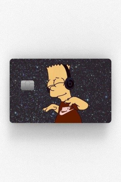 Barth Simpson Kredi Kartı Kaplama Stickeri Papara, Tosla, Kredi Kartı Için Uyumlu