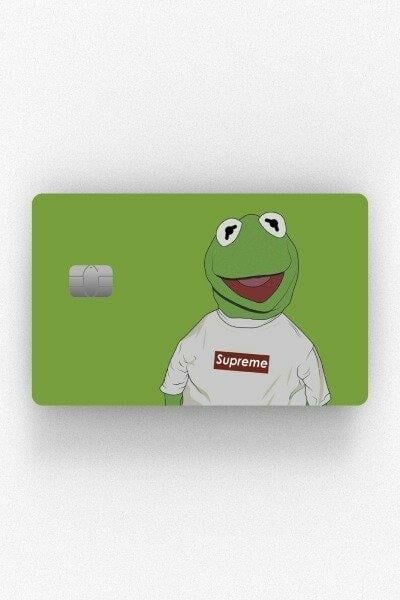 Yeşil Kurbağa Kermit Kredi Kartı Kaplama Stickeri Papara, Tosla, Kredi Kartı Için Uyumlu