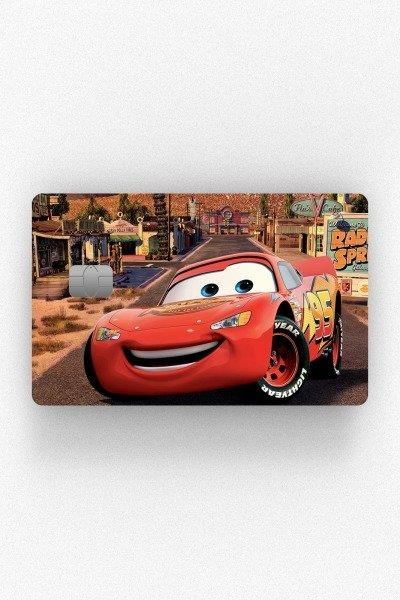 Cars Şimşek Mcqueen Kredi Kartı Kaplama Stickeri Papara, Tosla, Kredi Kartı Için Uyumlu