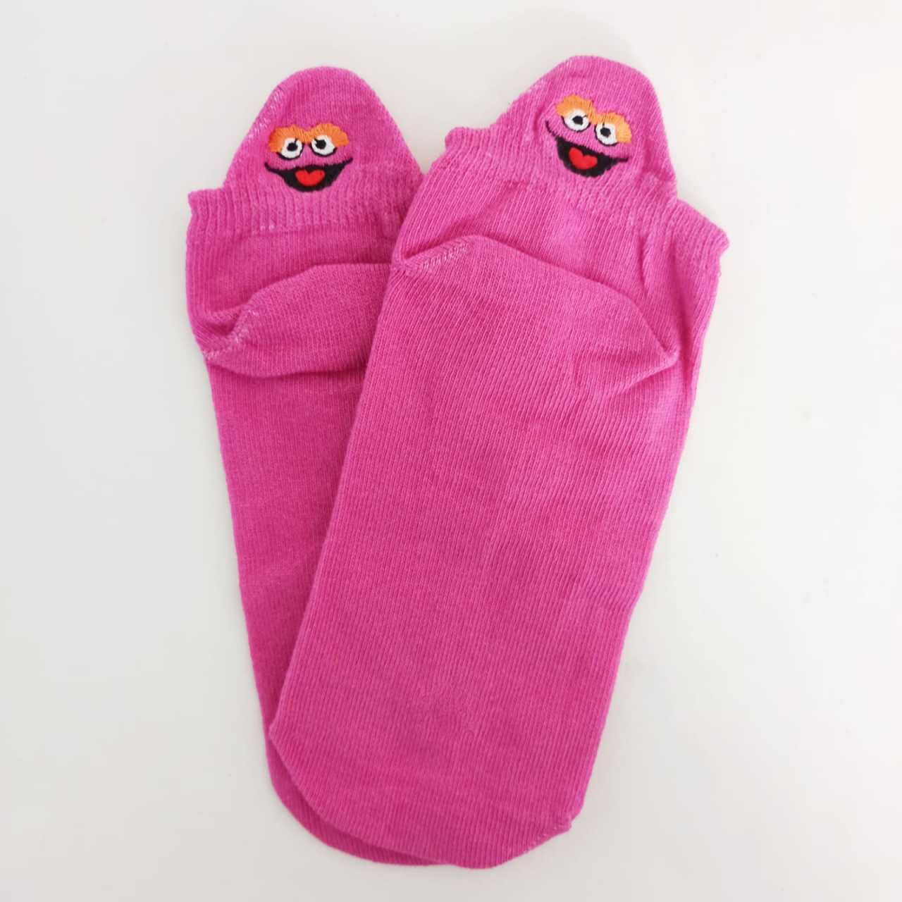 Gülen Surat Pembe Kısa Çorap