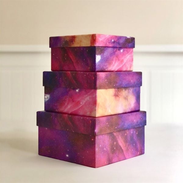 Purple Space Tasarımlı 3'lü Kutu