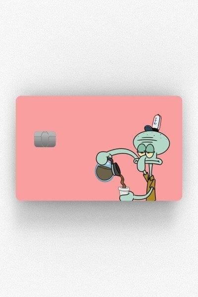 Squidward Kredi Kartı Kaplama Stickeri Papara, Tosla, Kredi Kartı Için Uyumlu