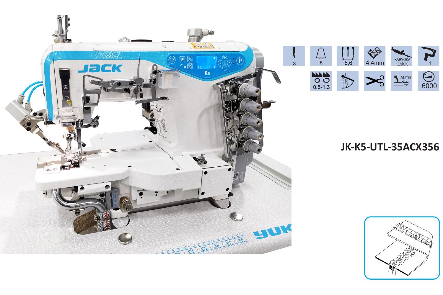 JK-K5-UTL-35ACX356 Regulalı Reçme Makinesi İplik Kesicili Pnomatik