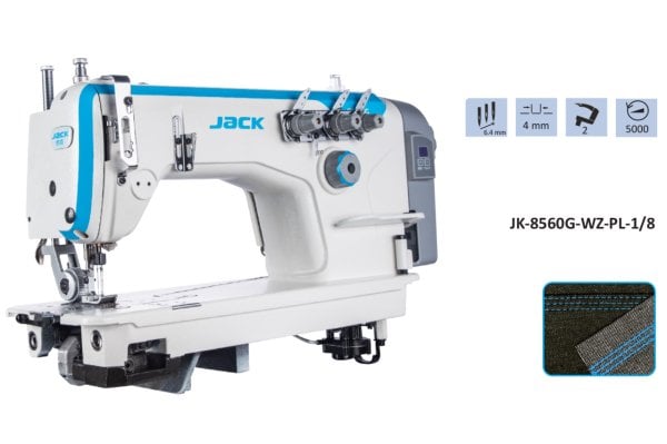 JK-8560G-WZ-PL-1/8 3 İğne Zincir Dikiş Makinesi (3,2mm) Merdaneli