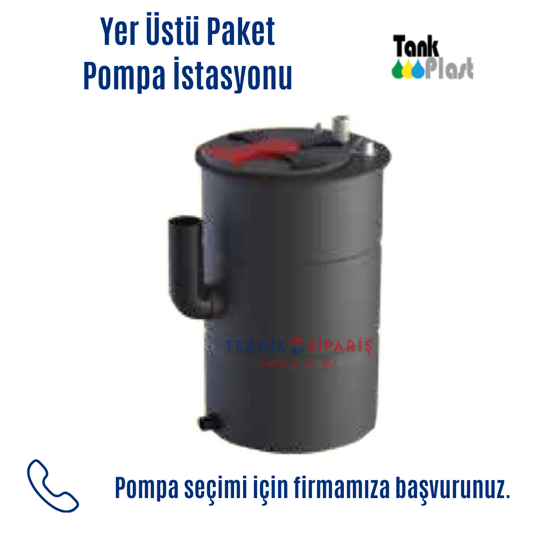 TANKPLAST YT1Q 0300 300 LT TEK POMPALI İÇİN YERÜSTÜ PAKET POMPA İSTASYONU