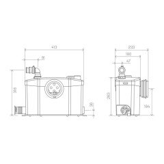SANIPRO XR / 18 LT 1 Klozet+ 1 Lavabo +1 Duş Kabini + 1 Çamaşır Mak.