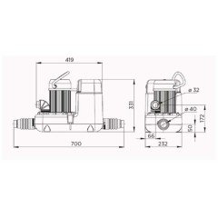 SANICOM 1 / 12 LT 1 Bulaşık Mak.+ 1 Evye + 1 Lavabo +1 Duş Kabini Tahliye