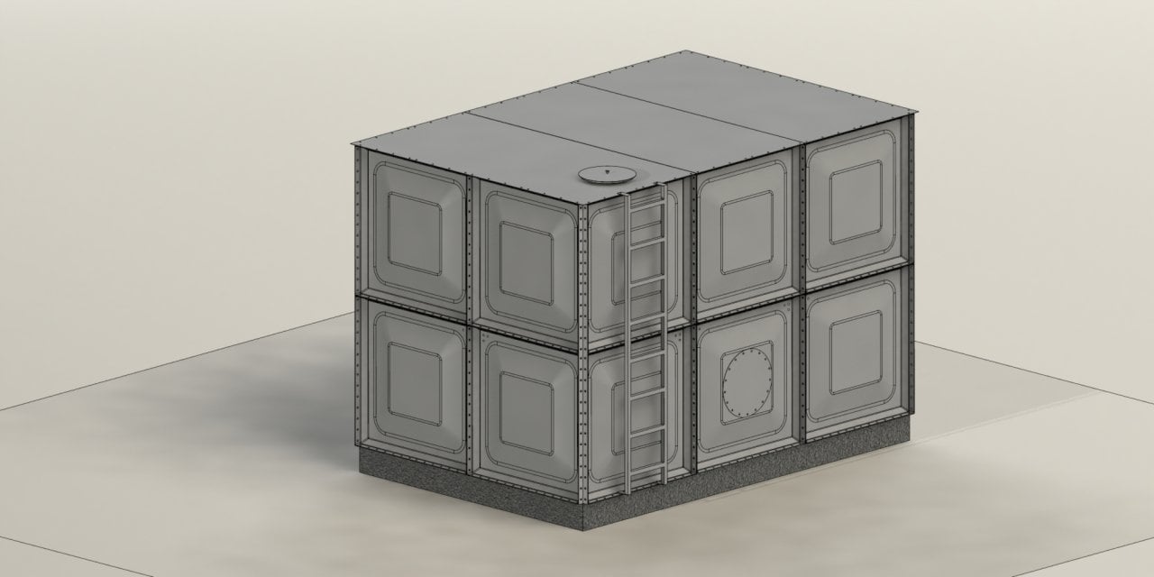 15 TON 304 PASLANMAZ SU DEPOSU (En=2160mm x Boy=3240mm x Yükseklik= 2160mm)