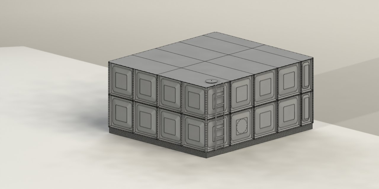 45 TON 304 PASLANMAZ SU DEPOSU (En=4320mm x Boy=4860mm x Yükseklik= 2160mm)