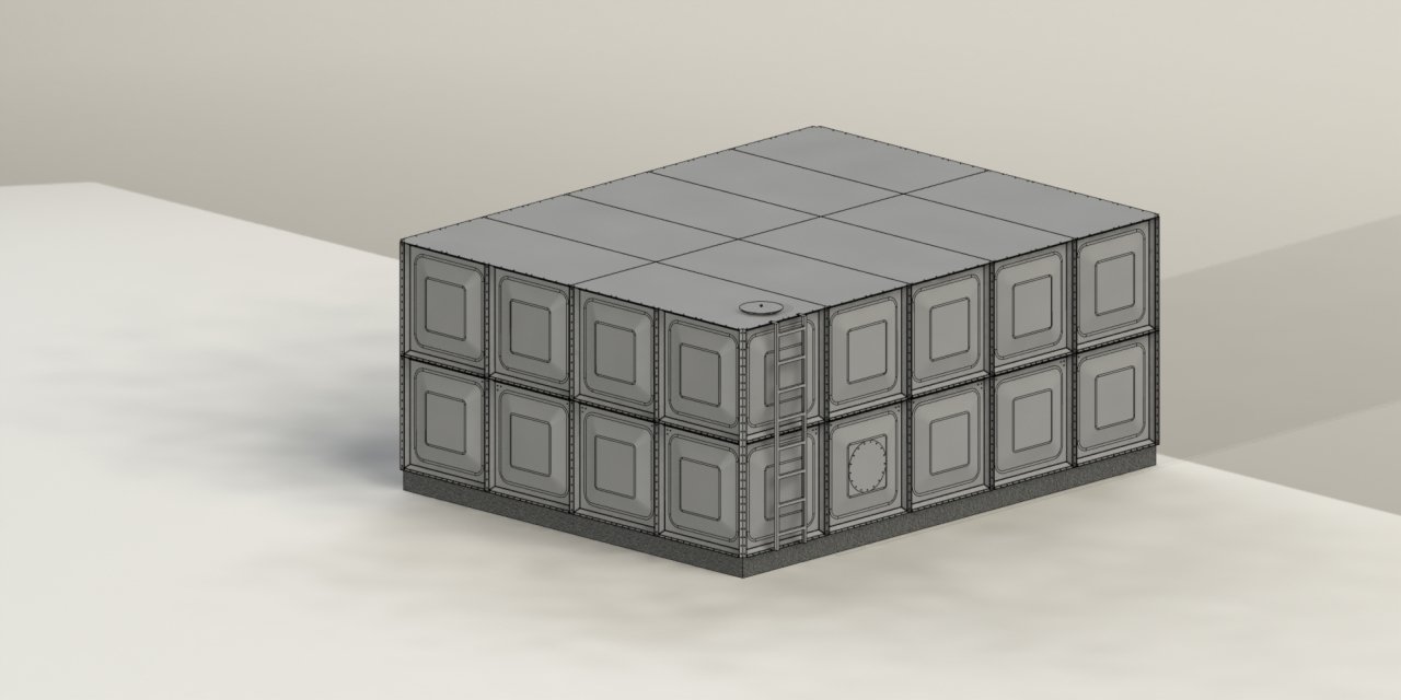 50 TON 304 PASLANMAZ SU DEPOSU  (En=4320mm x Boy=5400mm x Yükseklik= 2160mm)