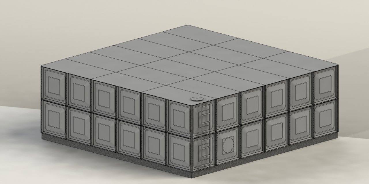 90 TON 304 PASLANMAZ SU DEPOSU (En=6480mm x Boy=6480mm x Yükseklik= 2160mm)