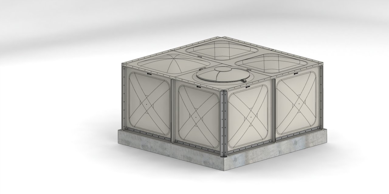 4 TON GRP SU DEPOSU  (En=2000mm x Boy=2000mm x Yükseklik=1000 mm)