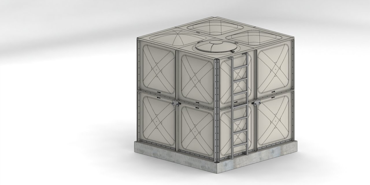 8 TON GRP SU DEPOSU (En=2000mm x Boy=2000mm x Yükseklik= 2000mm)