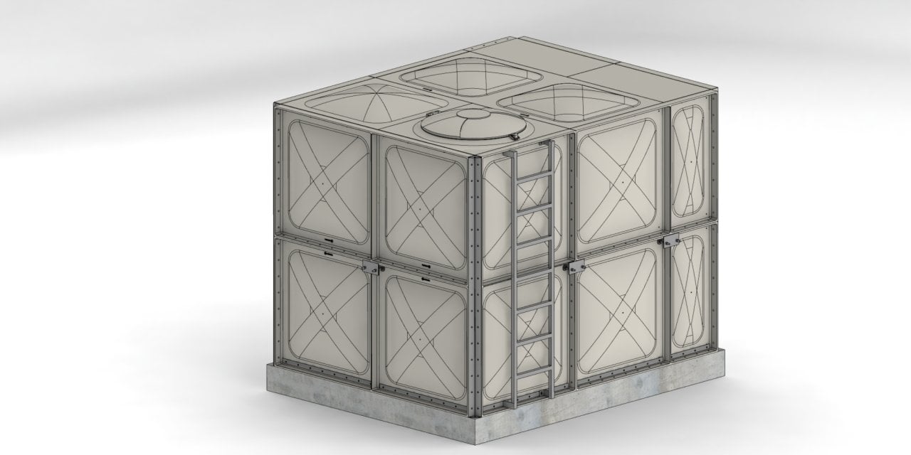 10 TON GRP SU DEPOSU (En=200mm x Boy=2500mm x Yükseklik= 2000mm)