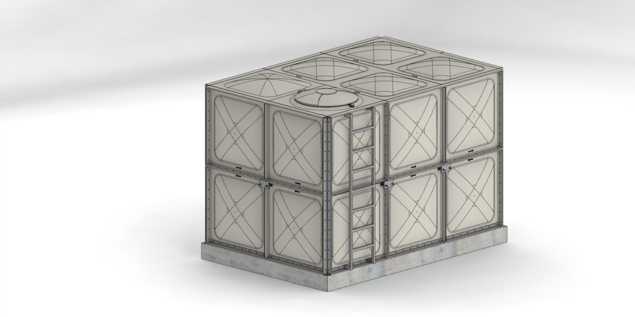 12 TON GRP SU DEPOSU (En=2000mm x Boy=3000mm x Yükseklik= 2000mm)