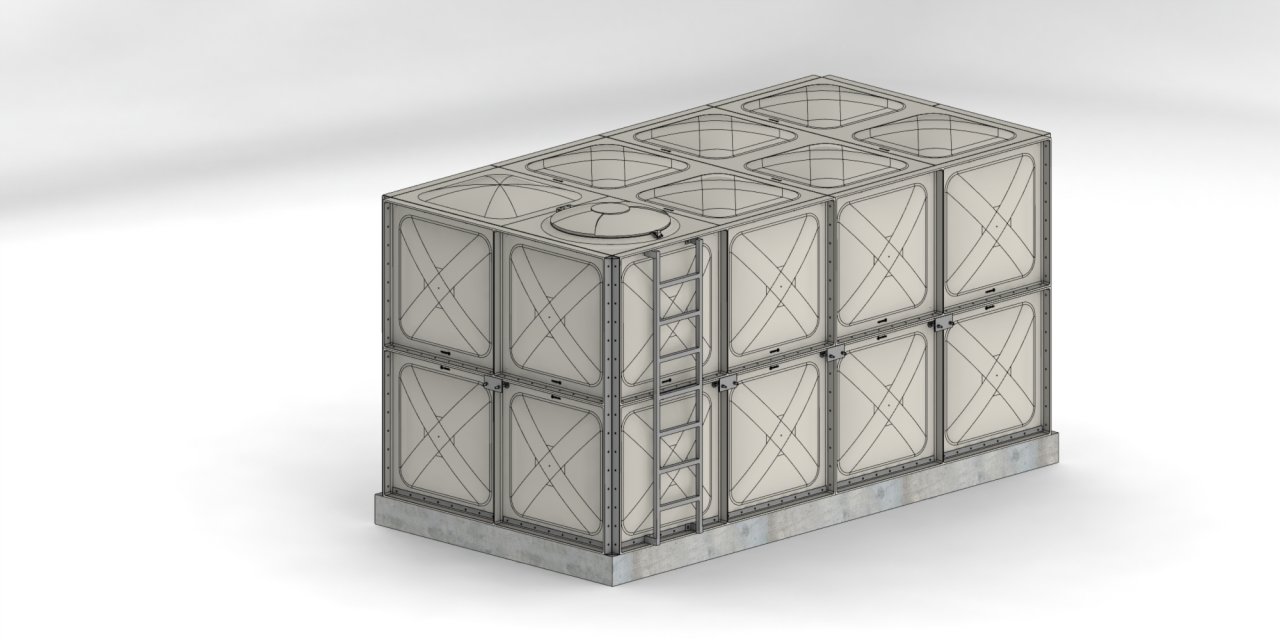 16 TON GRP SU DEPOSU (En=2000mm x Boy=4000mm x Yükseklik= 2000mm)
