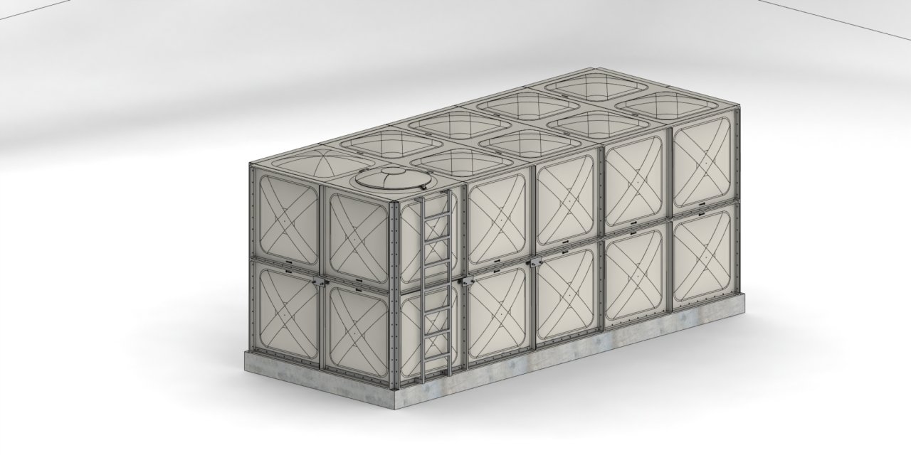 20 TON GRP SU DEPOSU (En=2000mm x Boy=5000mm x Yükseklik= 2000mm)