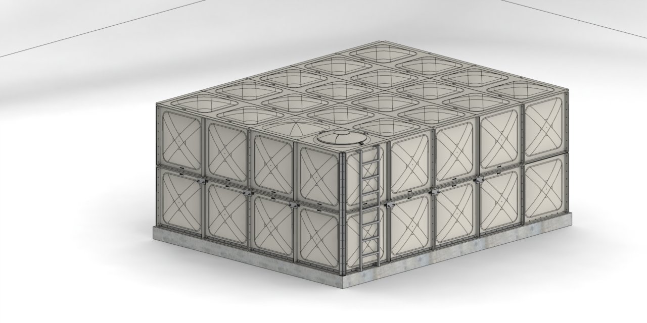 40 TON GRP SU DEPOSU (En=4000mm x Boy=5000mm x Yükseklik= 2000mm)