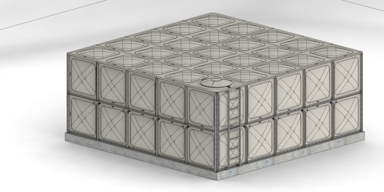50 TON GRP SU DEPOSU (En=5000mm x Boy=5000mm x Yükseklik= 2000mm)