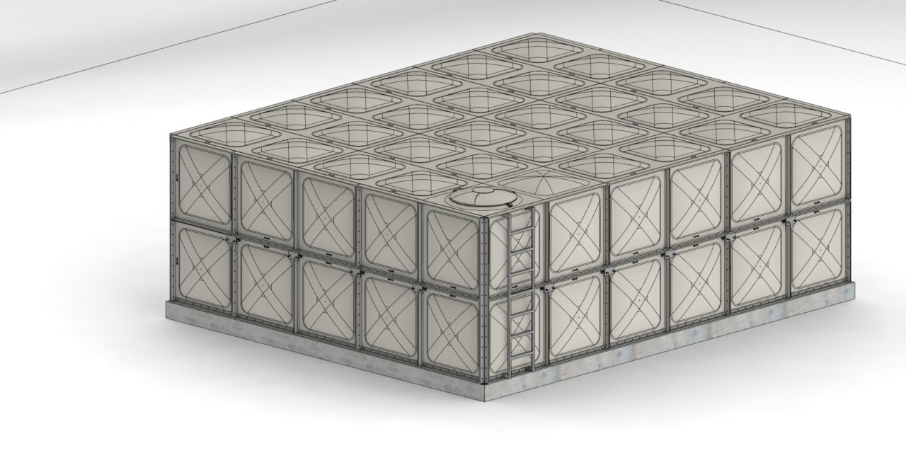 60 TON GRP SU DEPOSU (En=5000mm x Boy=6000mm x Yükseklik= 2000mm)