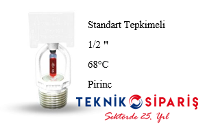 STANDART TEPKİMELİ 68°C 1/2'' PİRİNÇ SIDEWALL SPRİNK