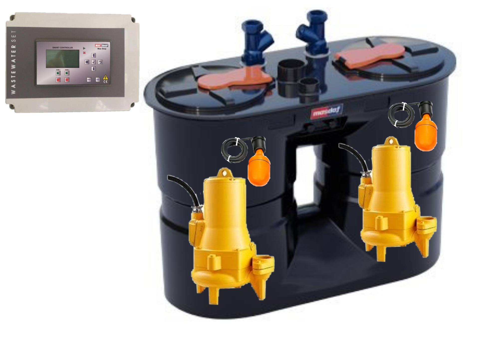 BLACKBOX 500 LT+ 380 V Enduro PB 50-160 1,5 Kw (2'') + İKİLİ ELEKTRİK PANOSU+ FLATÖR+TOPLU ÇEKVALF