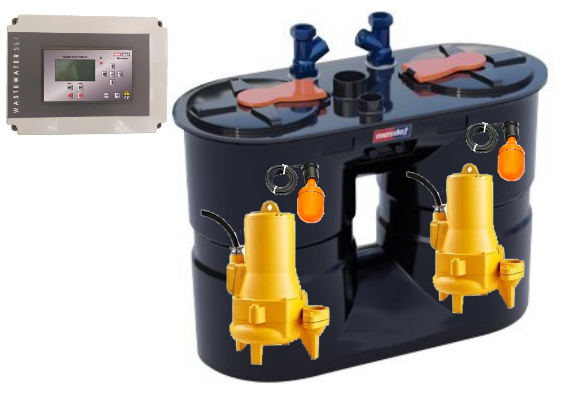 BLACKBOX 500 LT+ 380 V Enduro PB 50-160  2,2 kW (2'')+ İKİLİ ELEKTRİK PANOSU+ FLATÖR+TOPLU ÇEKVALF