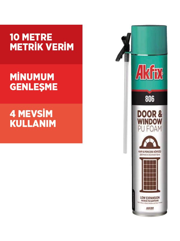 Akfix 806 Poliüretan Kapı-Pencere Köpüğü 750ml / 850gr