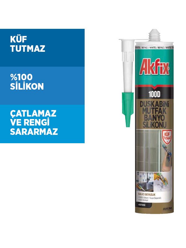 Akfix 100D Duşakabin Silikonu 280 ml