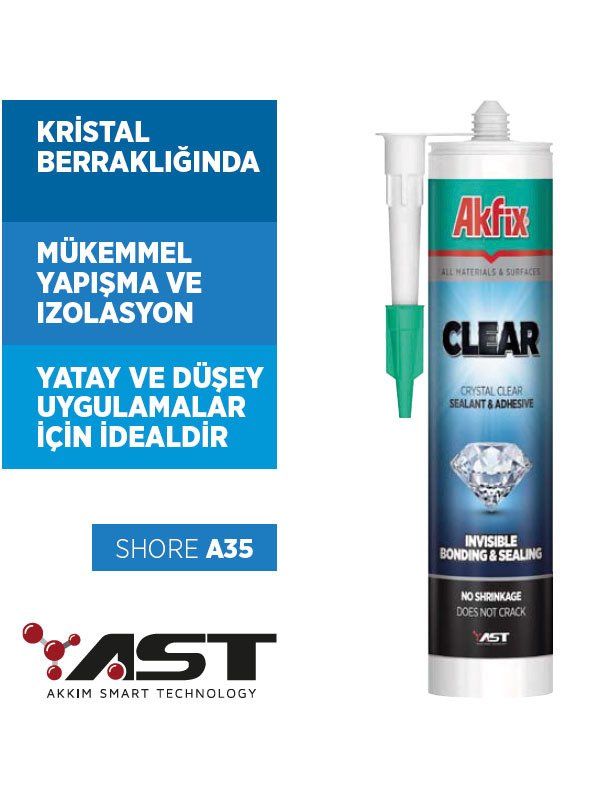 Akfix Clear Ast Polimer Şeffaf 290ml