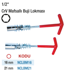 1/2'' CrV Mafsallı Buji Lokması 10 Adet