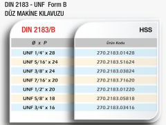 Werka DIN2183/B UNF HSS Düz Makine Kılavuzu