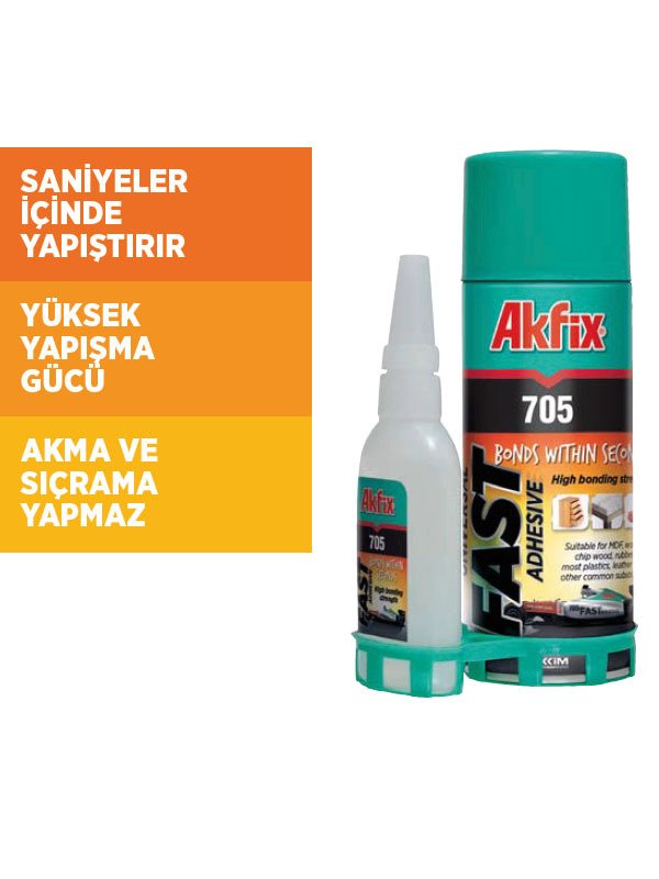 Akfix 705 Hızlı Yapıştırıcı 200 ml + 50 gr