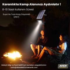 Solar Güneş Enerjili 100 Watt Kumandalı Led Aydınlatma Projektör