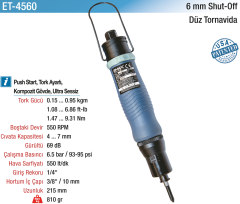 Emax 6 mm Shut-Off Düz Tornavida