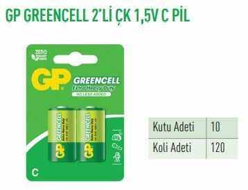 GP14G-BU2  GREENCELL 2'Lİ ÇK 1,5V ORTA PİL