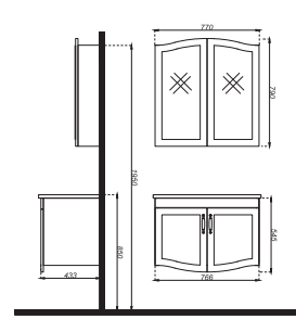 Alvit Berlin Banyo Dolabı Takım 80cm Mat Beyaz